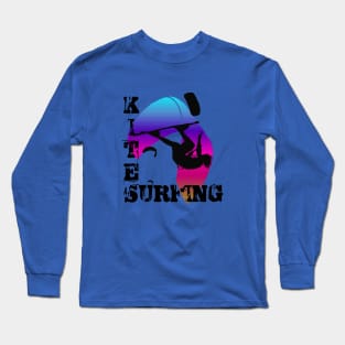 Kite Surfing WIth Freestyle Kitesurfer And Kite 3 Long Sleeve T-Shirt